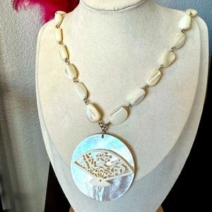 Beaded Fan Shell Artisan Necklace